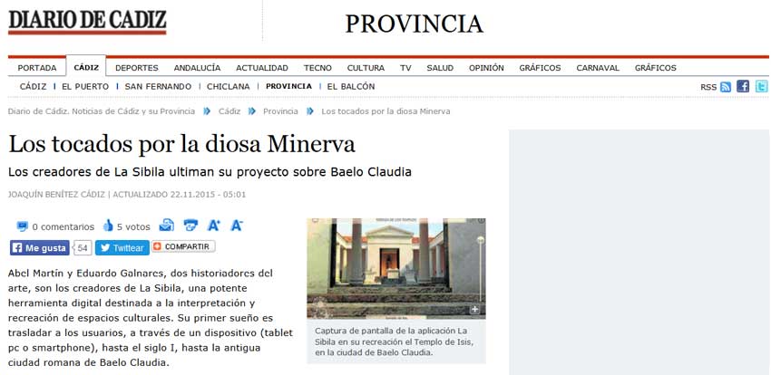 Dosier de Prensa: Diario de Cádiz, 22 de Noviembre de 2015